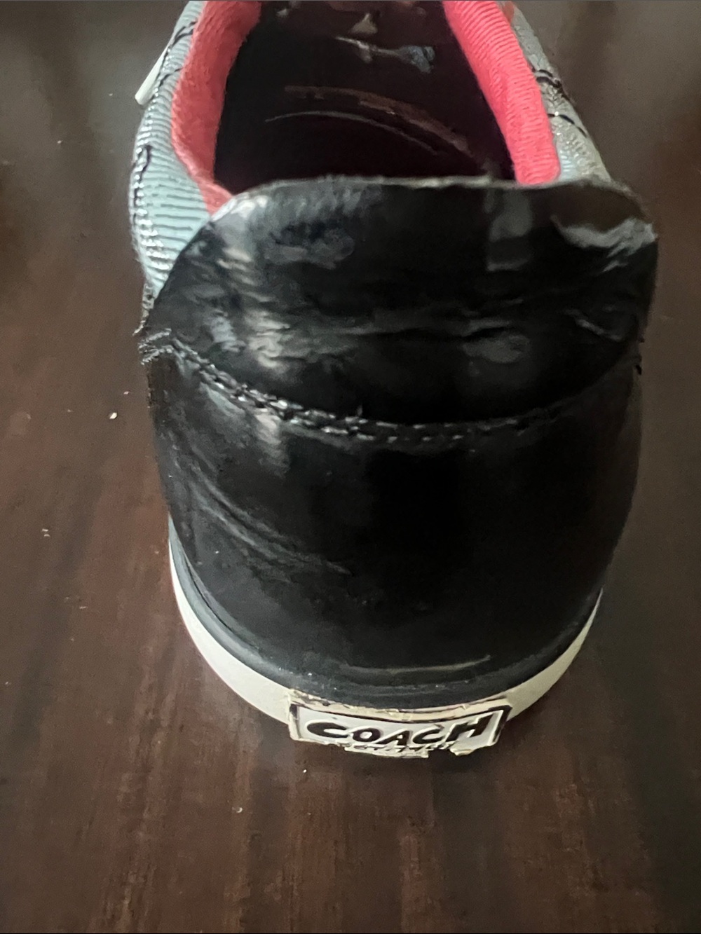 Coach Plaid Sneakers with Pink Lining and White Toe Caps - Picture 5 of 8